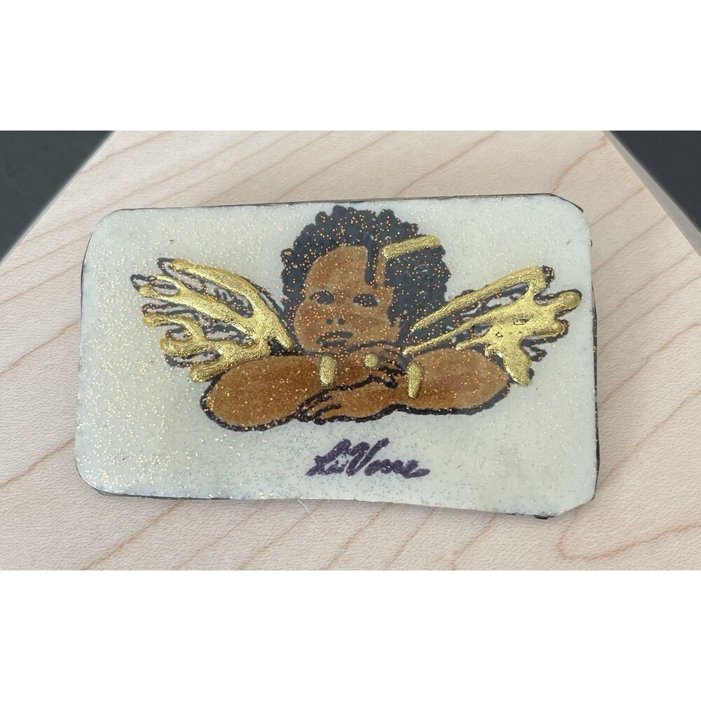 Baby Girl Angel Handmade Plastic Brooch Pin